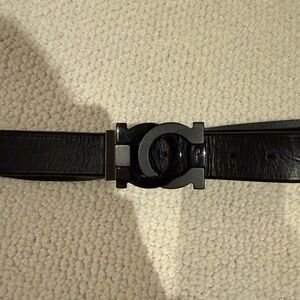 Men's Ferragamo Black Leather Belt